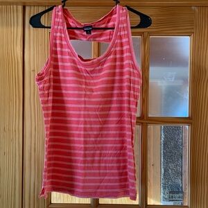 Women's Patagonia Pink Striped Keyhole Cut Out Back Lightweight Tank Top M